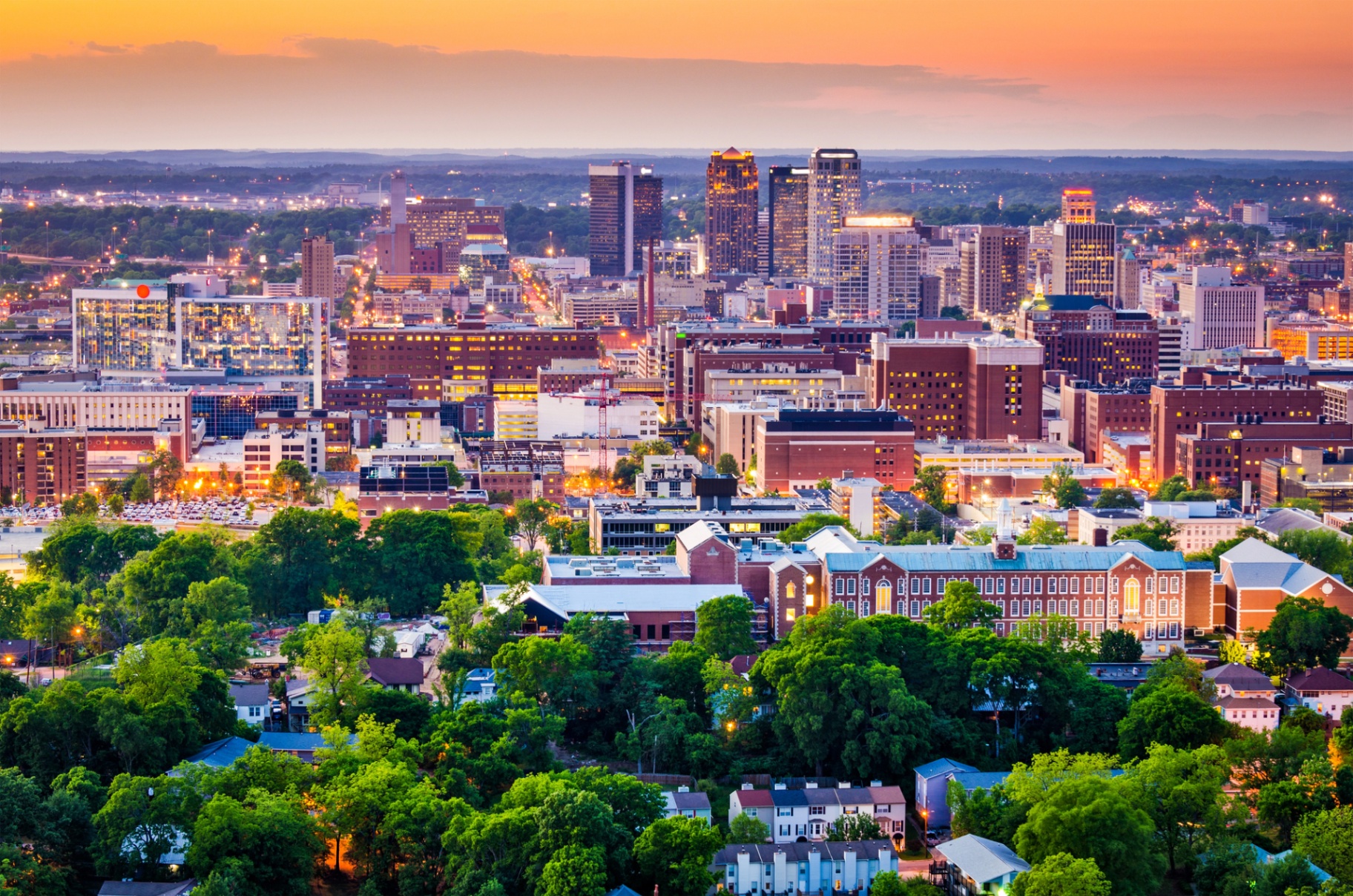 Alabama skyline at golden hour